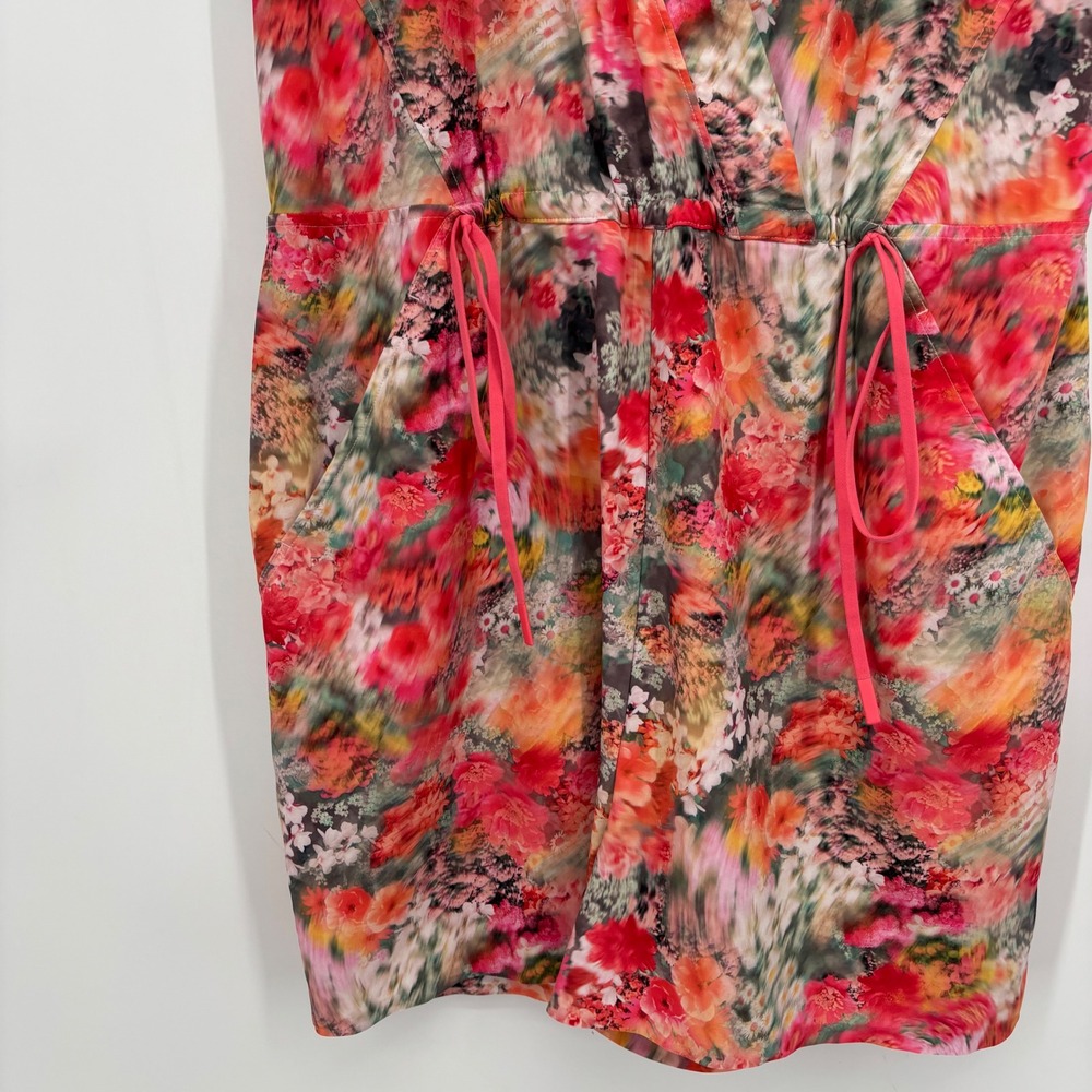 Athleta Marlow Renewed Bloom Tie Waist Romper Pink Pattern Women's Size Large - Picture 5 of 8